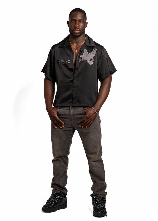 BlackOut Embroidered Logo Shirt Button-Up