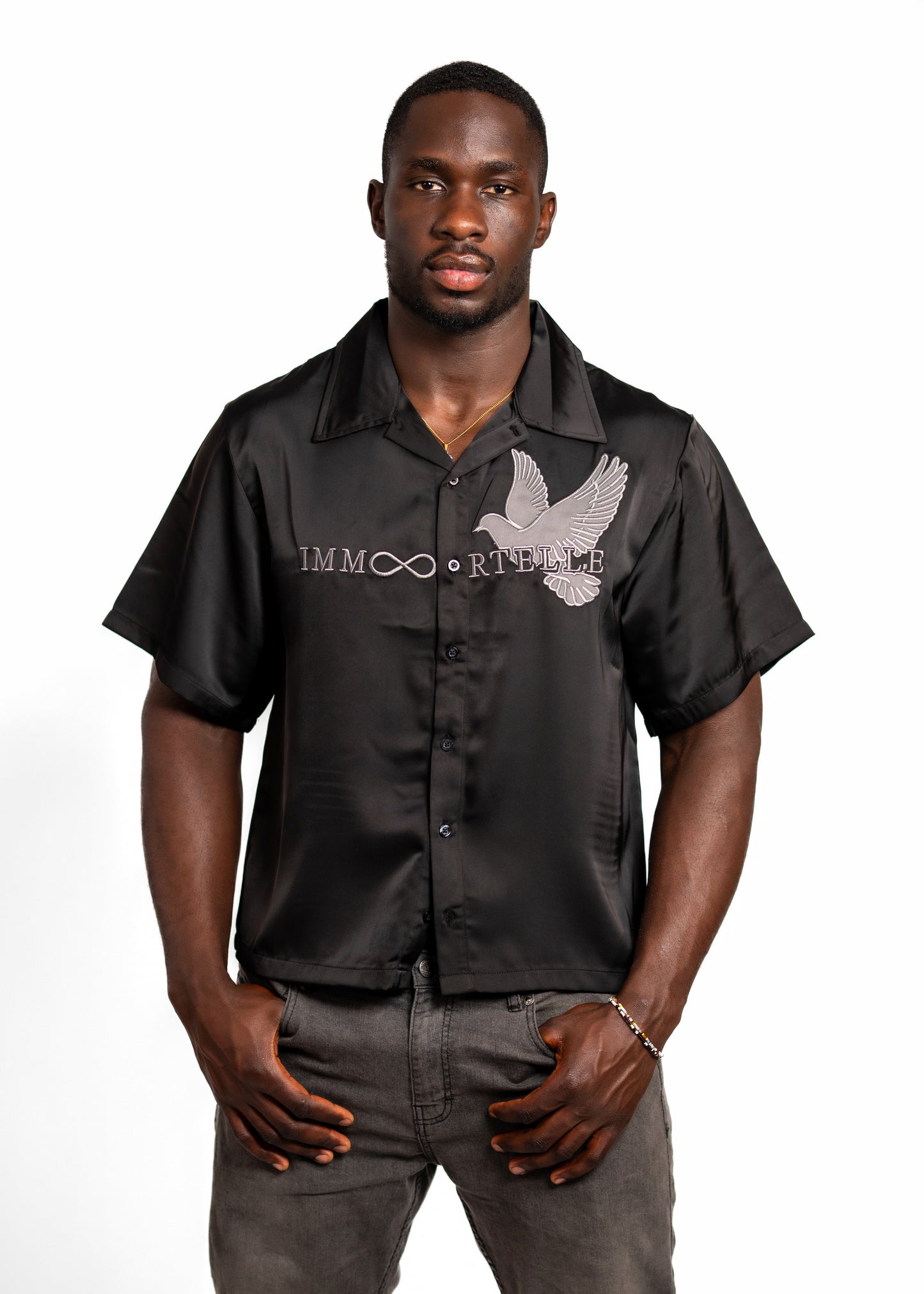 BlackOut Embroidered Logo Shirt Button-Up