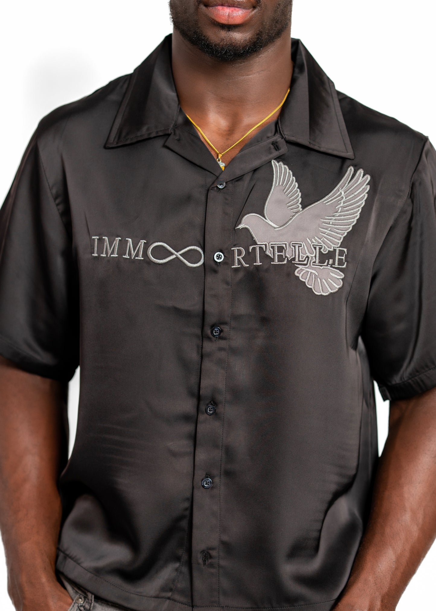 BlackOut Embroidered Logo Shirt Button-Up